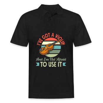 Geige Violine Geigenspieler Violinenspieler - Männer Poloshirt - Schwarz - Vorne - Kai (181cm)