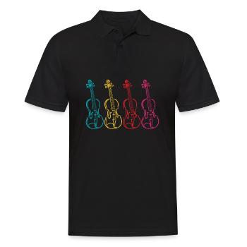 Geige Violine Geigenspieler Violinenspieler - Männer Poloshirt - Schwarz - Vorne - Kai (181cm)