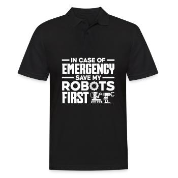 Programmeur de robots robotiques - Polo Homme - noir - Devant - Kai (181cm)