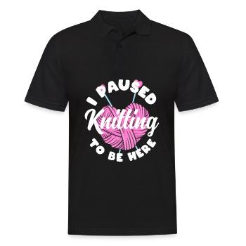 Drôle de tricot à l’aiguille à tricoter cadeau - Polo Homme - noir - Devant - Kai (181cm)