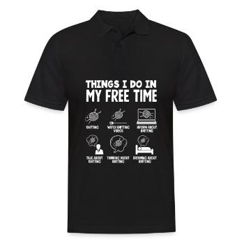 Drôle de tricot à l’aiguille à tricoter cadeau - Polo Homme - noir - Devant - Kai (181cm)