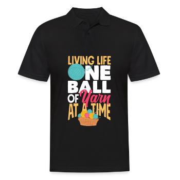 Lustiges Stricken Stricknadel Geschenk - Männer Poloshirt - Schwarz - Vorne - Kai (181cm)