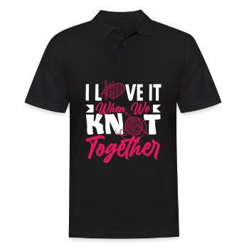 Lustiges Stricken Stricknadel Geschenk - Männer Poloshirt - Schwarz - Vorne - Kai (181cm)