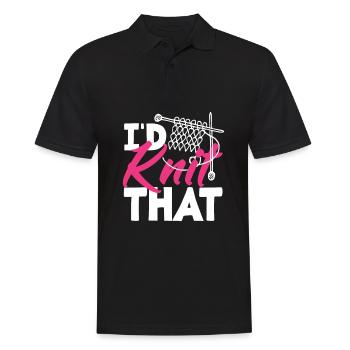 Lustiges Stricken Stricknadel Geschenk - Männer Poloshirt - Schwarz - Vorne - Kai (181cm)