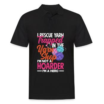 Drôle de tricot à l’aiguille à tricoter cadeau - Polo Homme - noir - Devant - Kai (181cm)