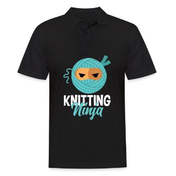Drôle de tricot à l’aiguille à tricoter cadeau - Polo Homme - noir - Devant - Kai (181cm)