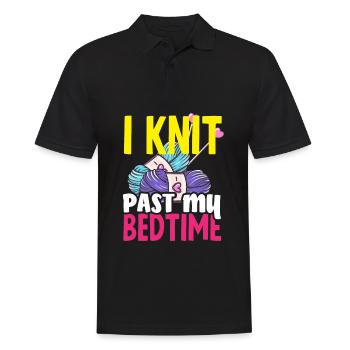 Funny Knitting Knitting Needle Gift - Men's Polo Shirt - black - Front - Kai (181cm)