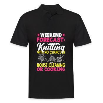 Lustiges Stricken Stricknadel Geschenk - Männer Poloshirt - Schwarz - Vorne - Kai (181cm)