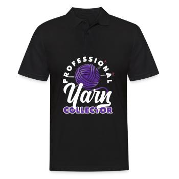 Funny Knitting Knitting Needle Gift - Men's Polo Shirt - black - Front - Kai (181cm)