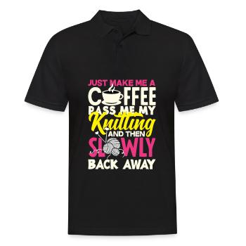 Funny Knitting Knitting Needle Gift - Men's Polo Shirt - black - Front - Kai (181cm)