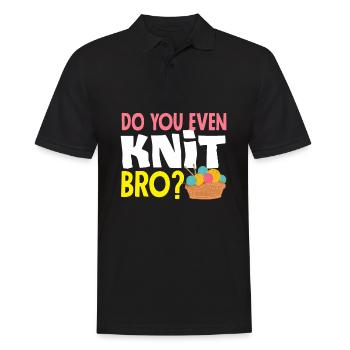 Lustiges Stricken Stricknadel Geschenk - Männer Poloshirt - Schwarz - Vorne - Kai (181cm)