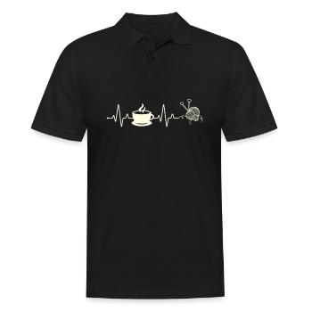 Funny Knitting Knitting Needle Gift - Men's Polo Shirt - black - Front - Kai (181cm)