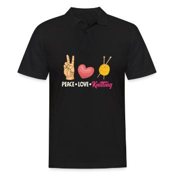 Lustiges Stricken Stricknadel Geschenk - Männer Poloshirt - Schwarz - Vorne - Kai (181cm)