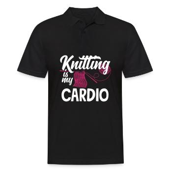 Drôle de tricot à l’aiguille à tricoter cadeau - Polo Homme - noir - Devant - Kai (181cm)