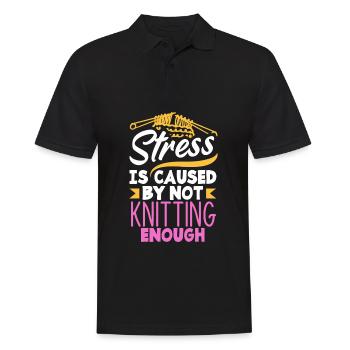 Drôle de tricot à l’aiguille à tricoter cadeau - Polo Homme - noir - Devant - Kai (181cm)