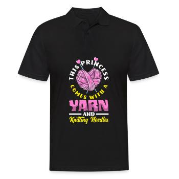 Drôle de tricot à l’aiguille à tricoter cadeau - Polo Homme - noir - Devant - Kai (181cm)