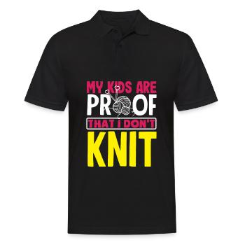 Drôle de tricot à l’aiguille à tricoter cadeau - Polo Homme - noir - Devant - Kai (181cm)