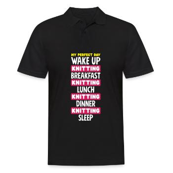 Lustiges Stricken Stricknadel Geschenk - Männer Poloshirt - Schwarz - Vorne - Kai (181cm)
