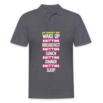 Lustiges Stricken Stricknadel Geschenk - Männer Poloshirt - Anthrazit - Vorne - Nico (186cm)