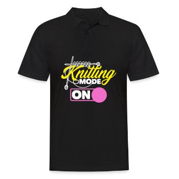 Drôle de tricot à l’aiguille à tricoter cadeau - Polo Homme - noir - Devant - Kai (181cm)