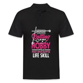 Lustiges Stricken Stricknadel Geschenk - Männer Poloshirt - Schwarz - Vorne - Kai (181cm)