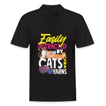 Lustiges Stricken Stricknadel Geschenk - Männer Poloshirt - Schwarz - Vorne - Kai (181cm)