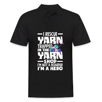 Lustiges Stricken Stricknadel Geschenk - Männer Poloshirt - Schwarz - Vorne - Kai (181cm)