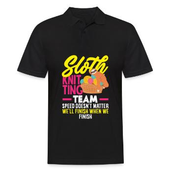 Lustiges Stricken Stricknadel Geschenk - Männer Poloshirt - Schwarz - Vorne - Kai (181cm)
