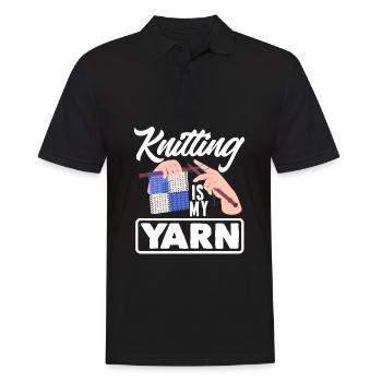 Lustiges Stricken Stricknadel Geschenk - Männer Poloshirt - Schwarz - Vorne - Kai (181cm)