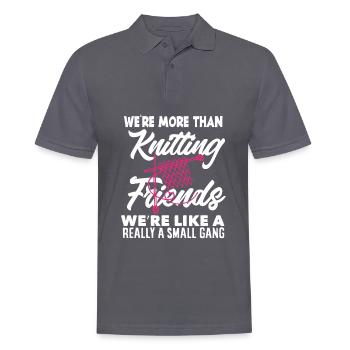 Lustiges Stricken Stricknadel Geschenk - Männer Poloshirt - Anthrazit - Vorne - Nico (186cm)