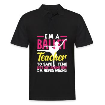 Cute Ballerina Ballet Dancer Gift - Men's Polo Shirt - black - Front - Kai (181cm)