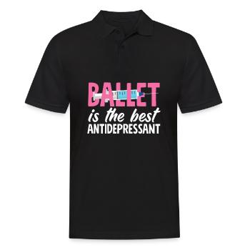 Cute Ballerina Ballet Dancer Gift - Men's Polo Shirt - black - Front - Kai (181cm)