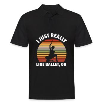 Cute Ballerina Ballet Dancer Gift - Men's Polo Shirt - black - Front - Kai (181cm)