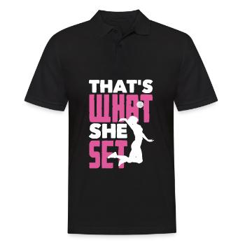 Lustiges Volleyball Geschenk - Männer Poloshirt - Schwarz - Vorne - Kai (181cm)