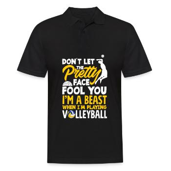 Lustiges Volleyball Geschenk - Männer Poloshirt - Schwarz - Vorne - Kai (181cm)