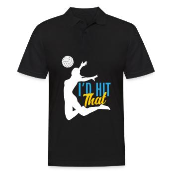 Funny Volleyball Gift - Men's Polo Shirt - black - Front - Kai (181cm)