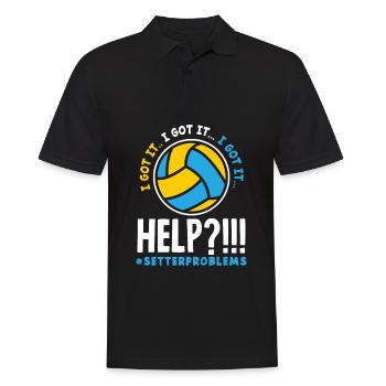 Lustiges Volleyball Geschenk - Männer Poloshirt - Schwarz - Vorne - Kai (181cm)