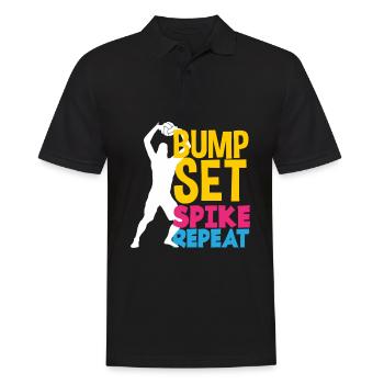 Lustiges Volleyball Geschenk - Männer Poloshirt - Schwarz - Vorne - Kai (181cm)