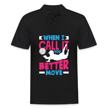 Funny Volleyball Gift - Men's Polo Shirt - black - Front - Kai (181cm)