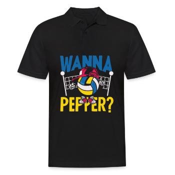 Lustiges Volleyball Geschenk - Männer Poloshirt - Schwarz - Vorne - Kai (181cm)