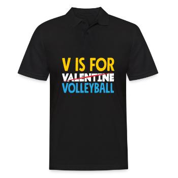 Lustiges Volleyball Geschenk - Männer Poloshirt - Schwarz - Vorne - Kai (181cm)