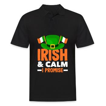 Drôle d’irlandais Irlande cadeau - Polo Homme - noir - Devant - Kai (181cm)