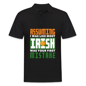 Funny Irishman Ireland Gift - Men's Polo Shirt - black - Front - Kai (181cm)