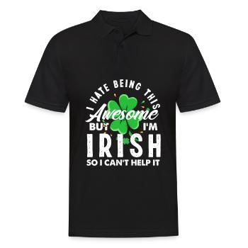 Funny Irishman Ireland Gift - Men's Polo Shirt - black - Front - Kai (181cm)