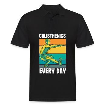 Calisthenics Training Fitness Workout - Men's Polo Shirt - black - Front - Kai (181cm)