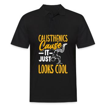 Calisthenics Training Fitness Workout - Men's Polo Shirt - black - Front - Kai (181cm)