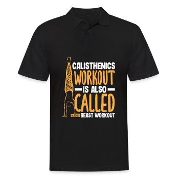 Calisthenics Training Fitness Workout - Men's Polo Shirt - black - Front - Kai (181cm)