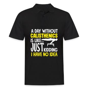 Calisthenics Training Fitness Workout - Men's Polo Shirt - black - Front - Kai (181cm)