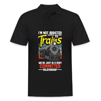 Drôle de Train amant Trains Locomotive cadeau - Polo Homme - noir - Devant - Kai (181cm)