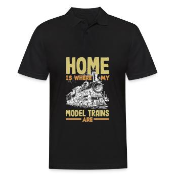 Drôle de Train amant Trains Locomotive cadeau - Polo Homme - noir - Devant - Kai (181cm)
